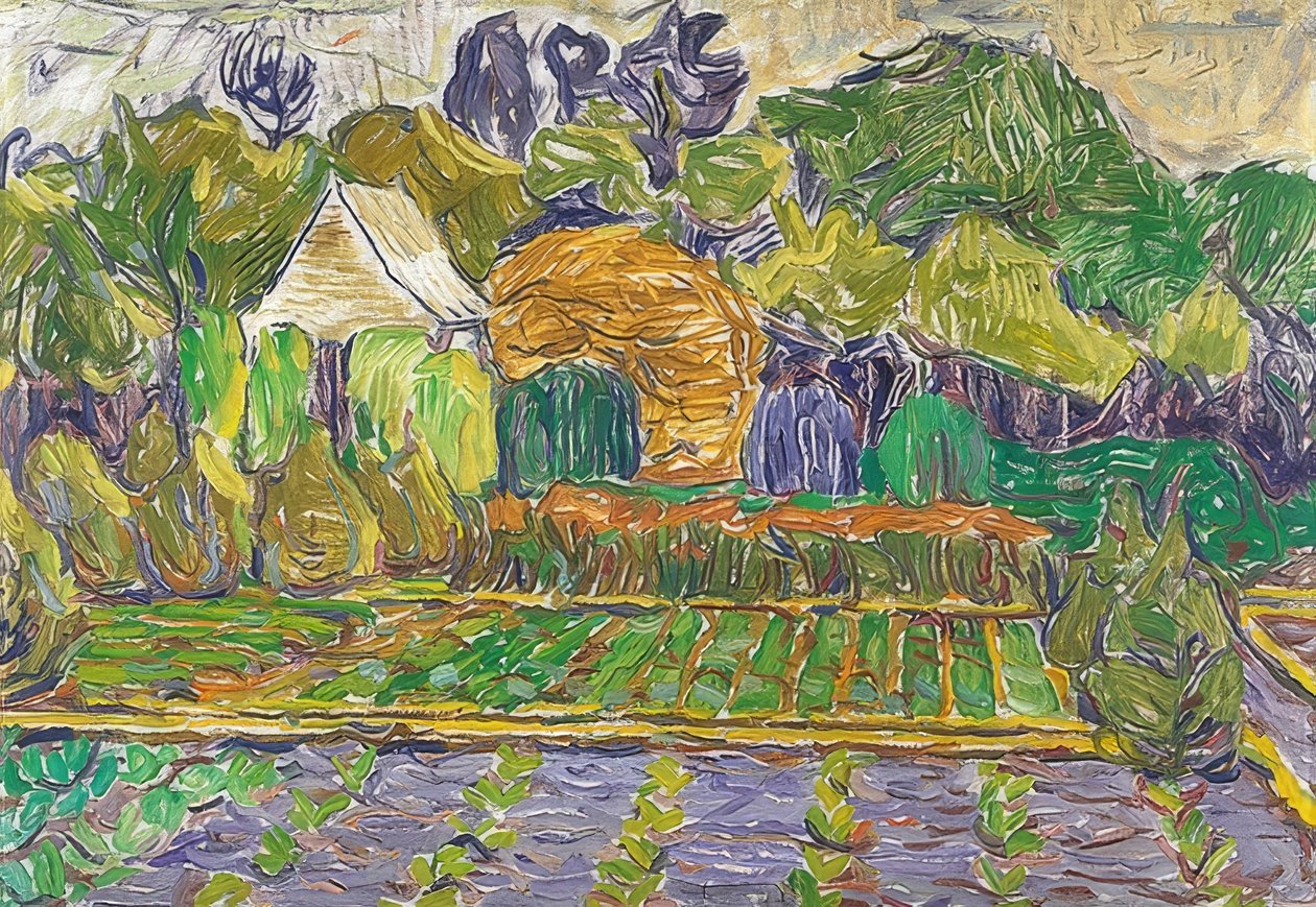 Puutarha Soestissa. Noin 1905 tekijältä Christian Rohlfs