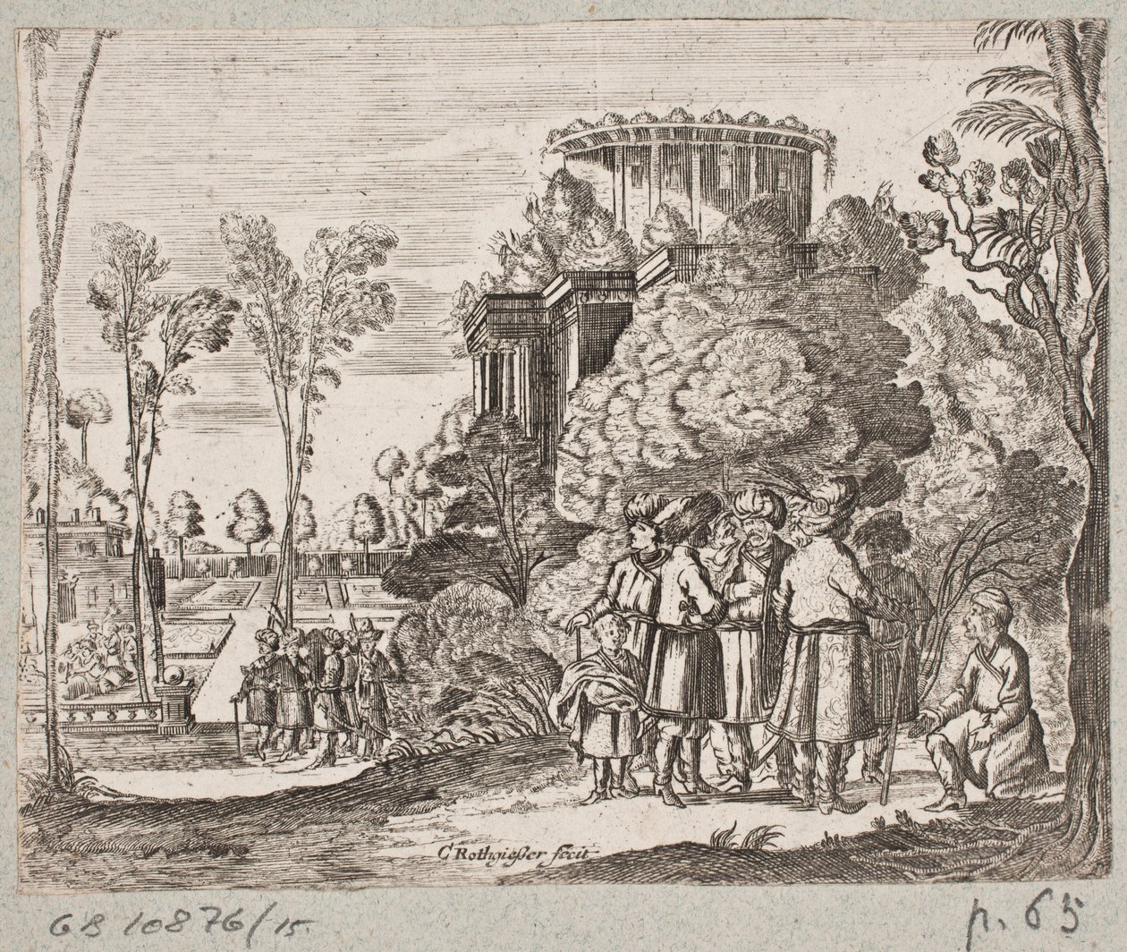 Kuvitus Adam Oleariukselle, "Persialainen Rosenthal, nerokas runoilija Schich Saadi […]", Schleswig 1660 tekijältä Christian Rothgiesser