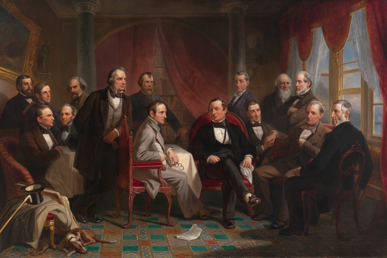 Washington Irving ja hänen kirjalliset ystävänsä Sunnysidessa tekijältä Christian Schussele