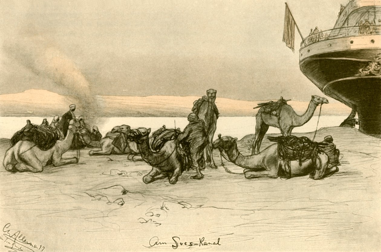 Suezin kanavalla 1898. tekijältä Christian Wilhelm Allers