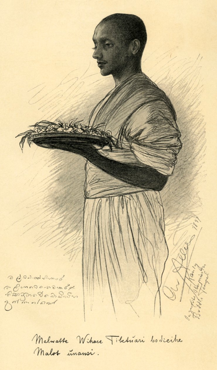 Buddhalainen munkki, Ceylon, 1898. tekijältä Christian Wilhelm Allers