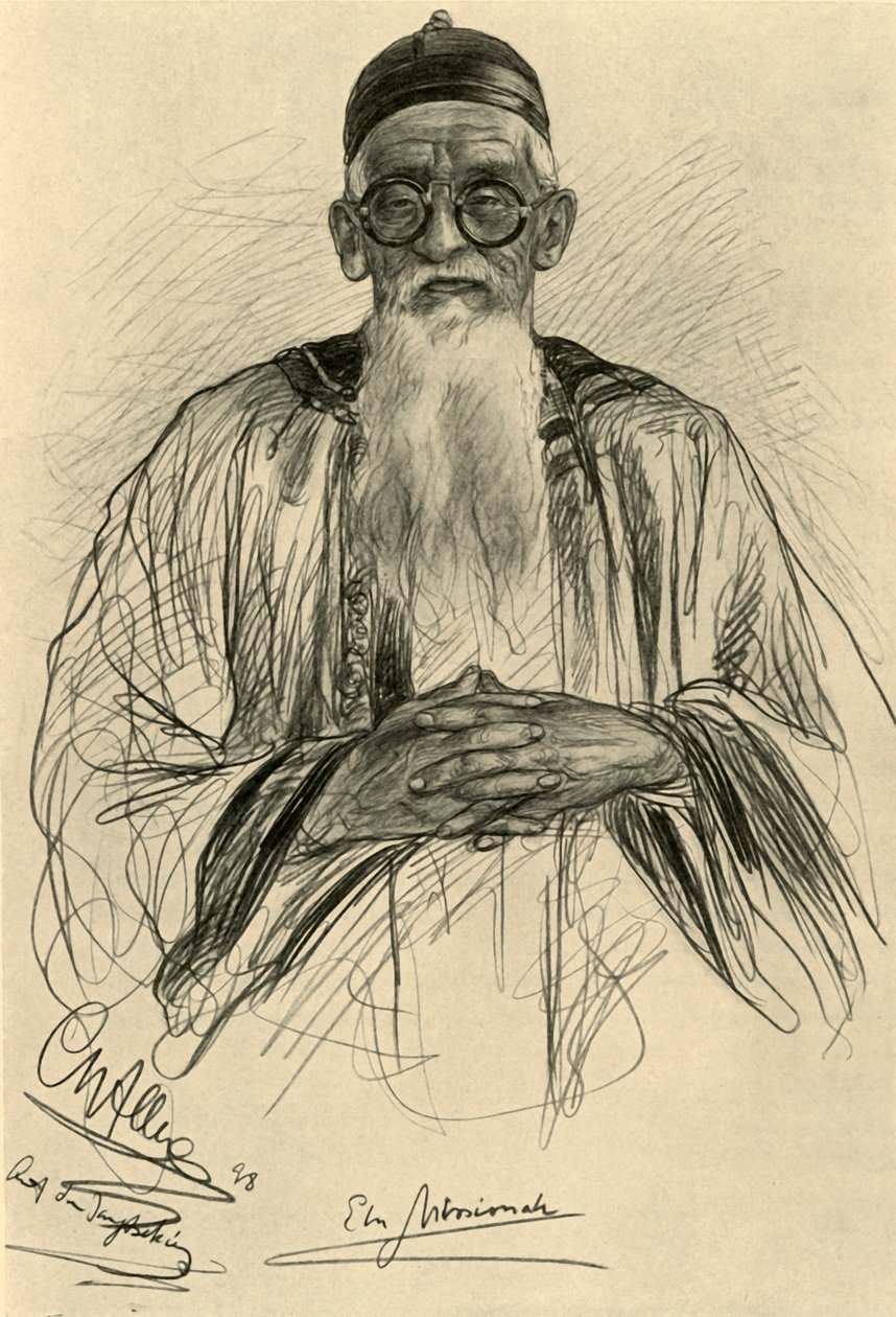 Kiinalainen mies silmälaseissa, 1898. tekijältä Christian Wilhelm Allers