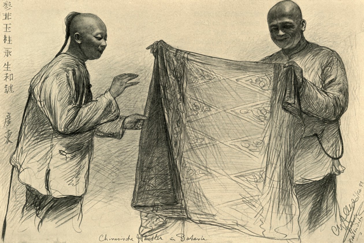 Kiinalaiset kauppiaat Bataviassa, Hollannin Itä-Intiassa, 1898. tekijältä Christian Wilhelm Allers