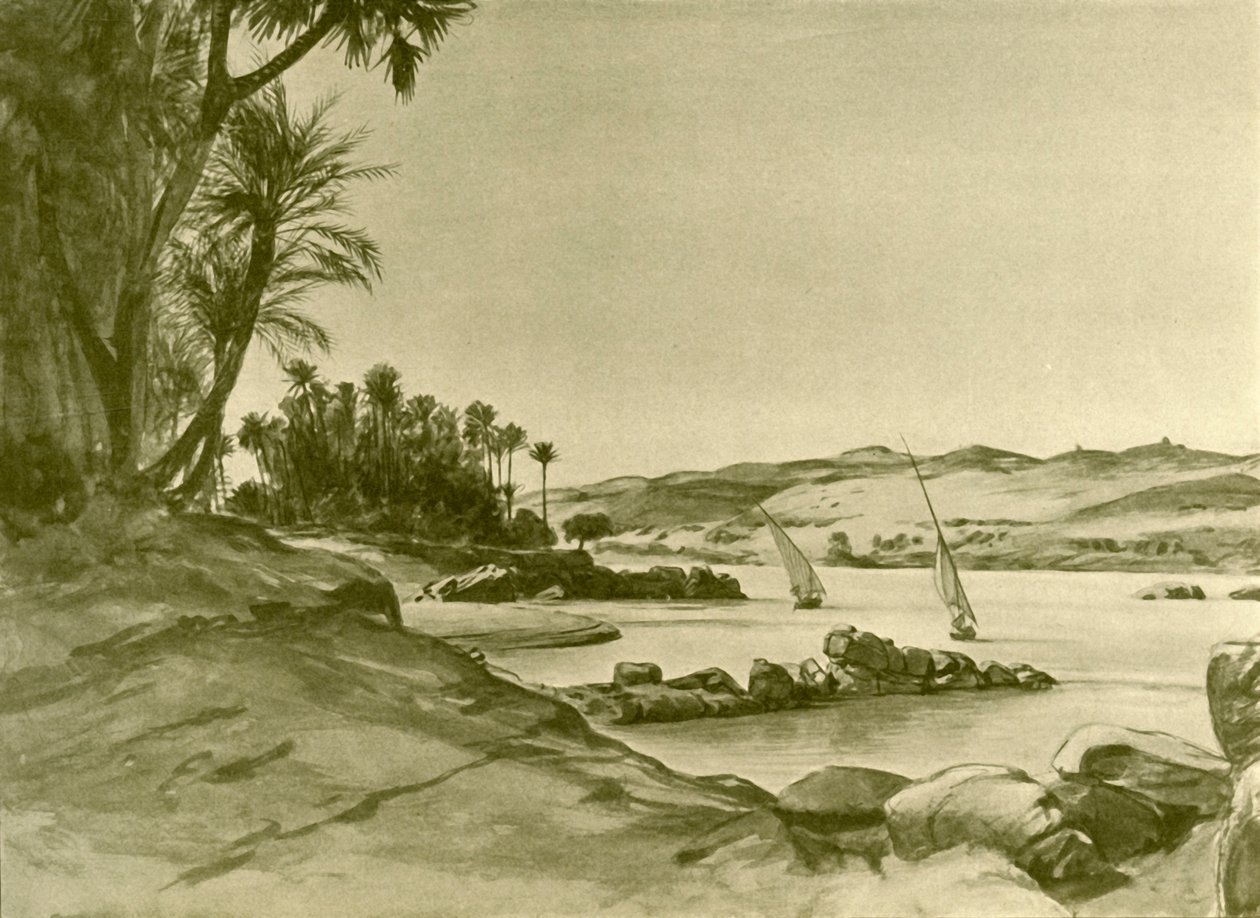 Feluccas Niilillä, Egypti, 1898. tekijältä Christian Wilhelm Allers