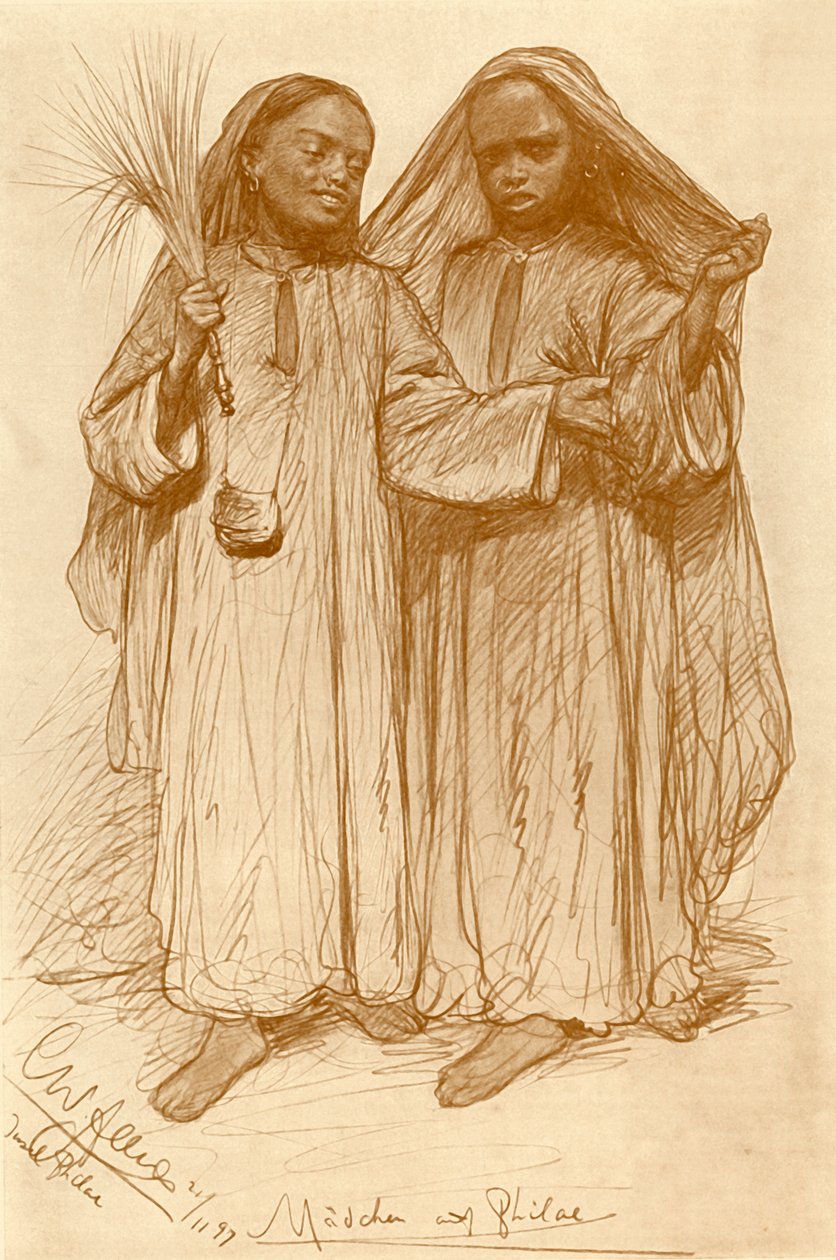 Tytöt Philaessa, Egyptissä, 1898. tekijältä Christian Wilhelm Allers