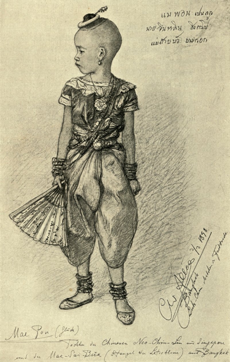 Mae Pon - kiinalainen tyttö, Bangkok, 1898. tekijältä Christian Wilhelm Allers