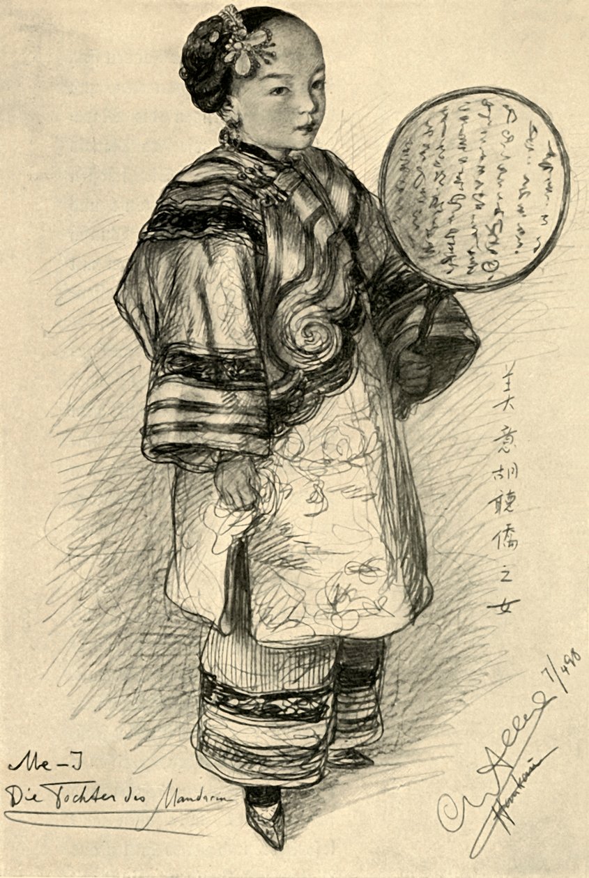 Me-J - mandariinin tytär, Hankow, Kiina, 1898. tekijältä Christian Wilhelm Allers