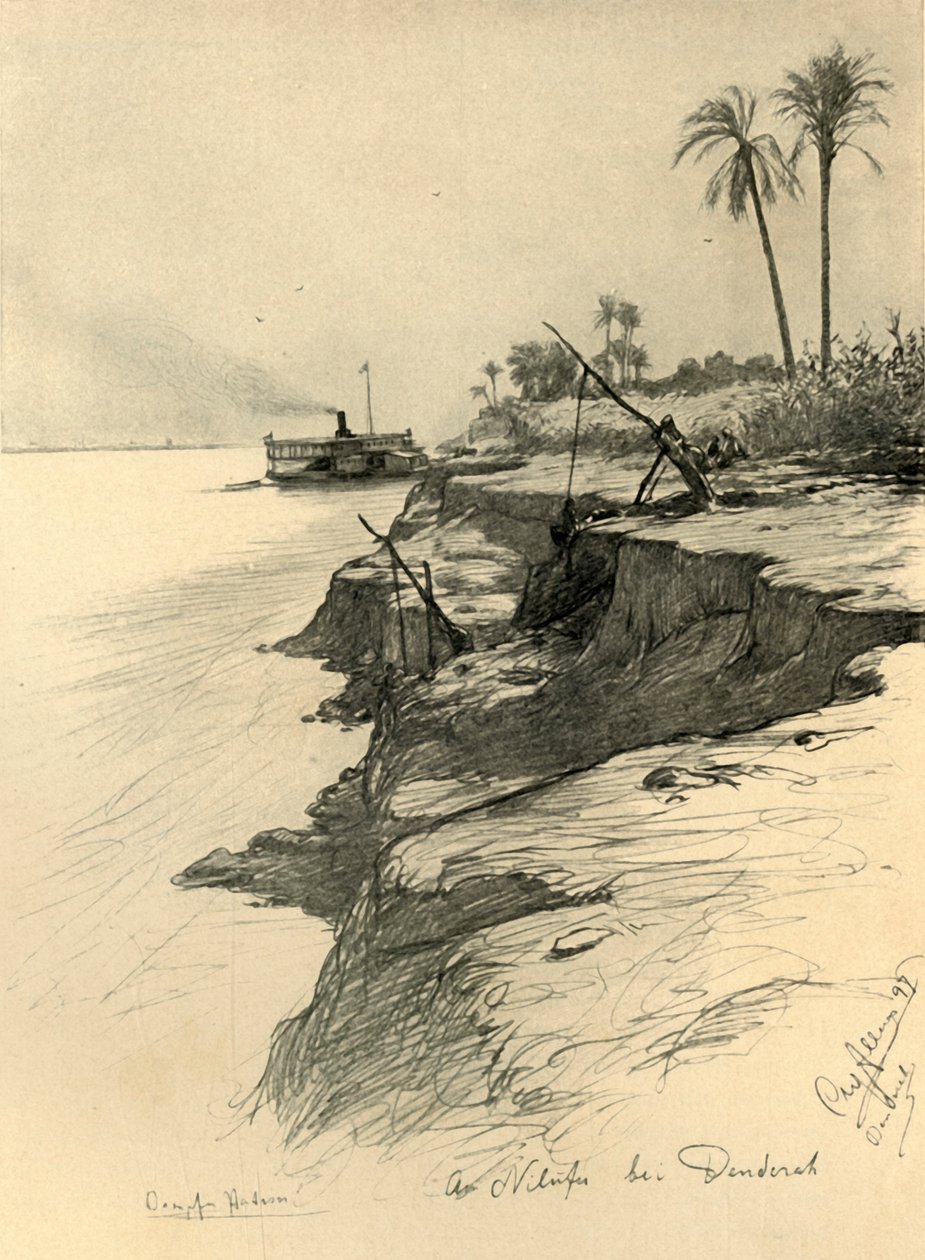 Niilin rannalla Denderassa, Egyptissä, 1898. tekijältä Christian Wilhelm Allers