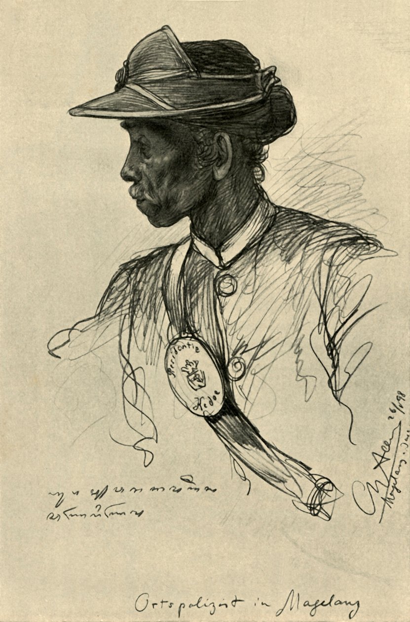 Poliisi, Magalang, Java, 1898. tekijältä Christian Wilhelm Allers