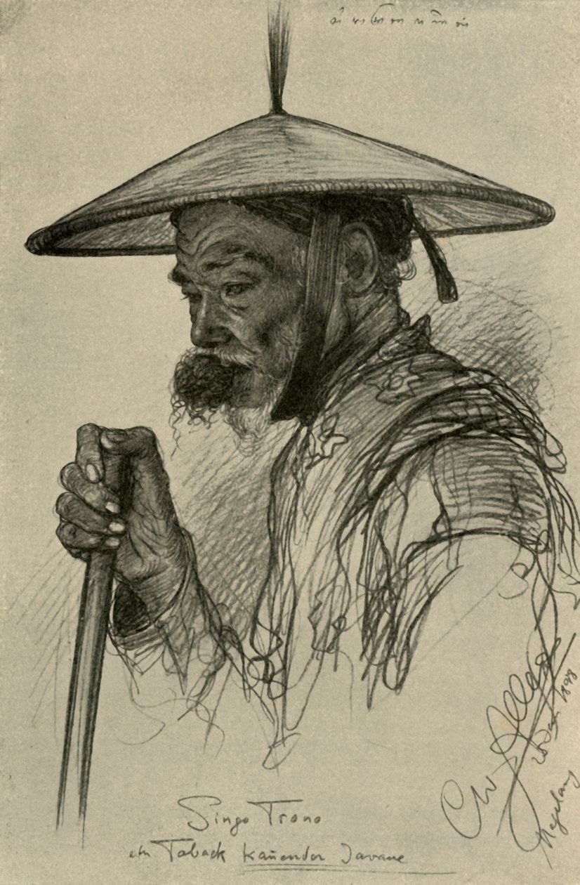 Singo Trono - mies purutupakka, Magelang, Java, 1898. tekijältä Christian Wilhelm Allers