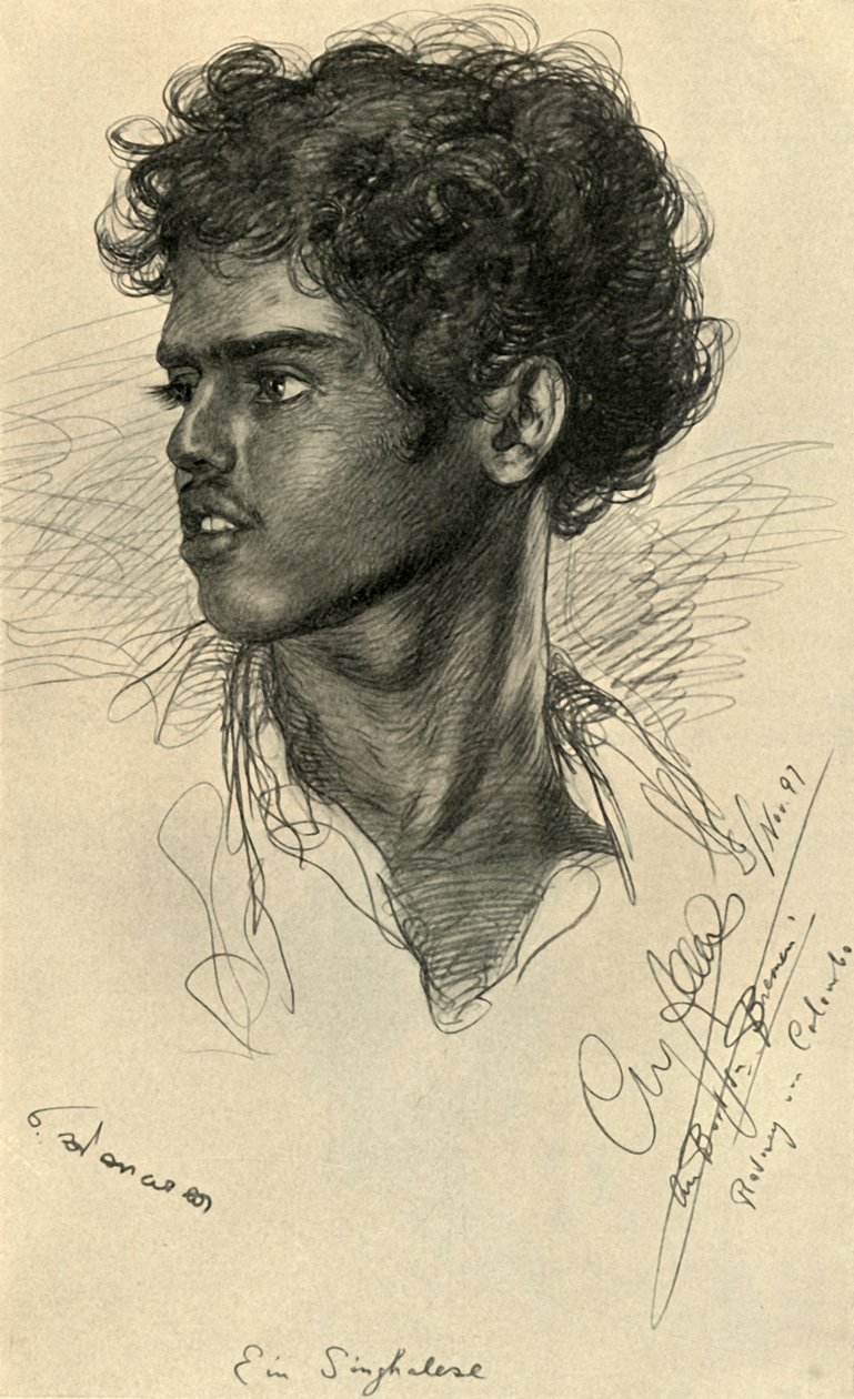 Home sinhalès, Colombo, Ceilan, 1898. finlandès tekijältä Christian Wilhelm Allers