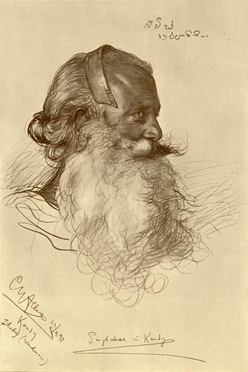 Sinhalese pesuri, Kandy, Ceylon, 1898. tekijältä Christian Wilhelm Allers