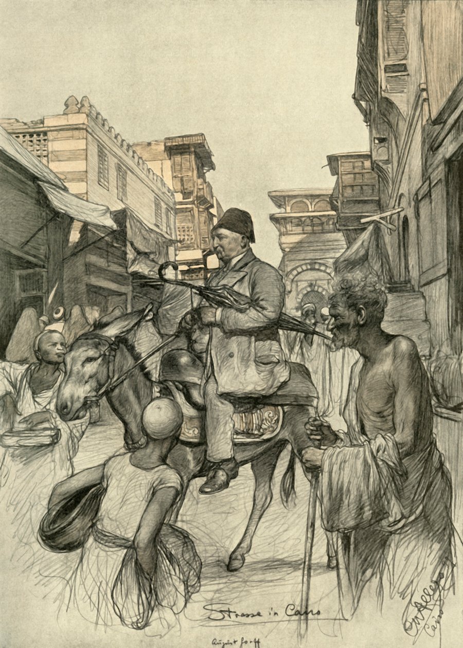 Katu Kairossa, 1898. tekijältä Christian Wilhelm Allers