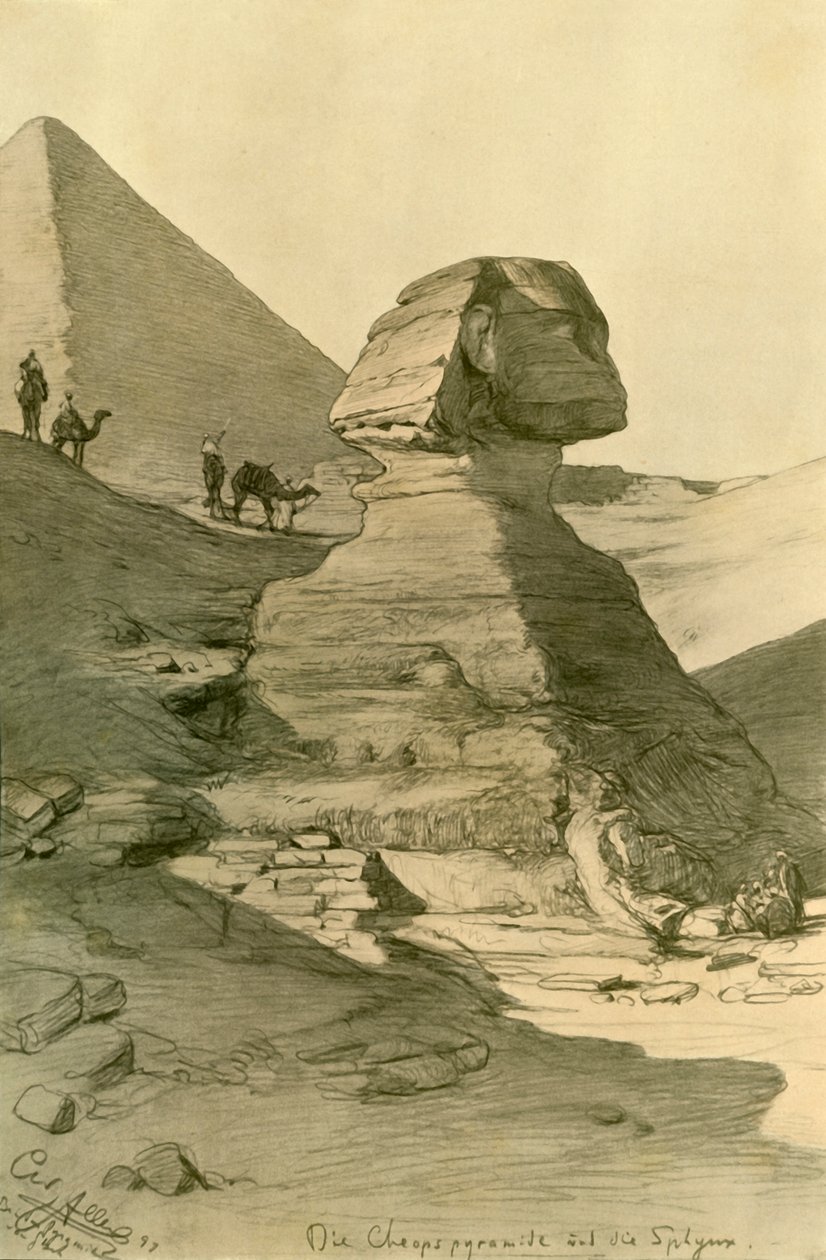 Khufun pyramidi ja sfinksi, 1898. tekijältä Christian Wilhelm Allers