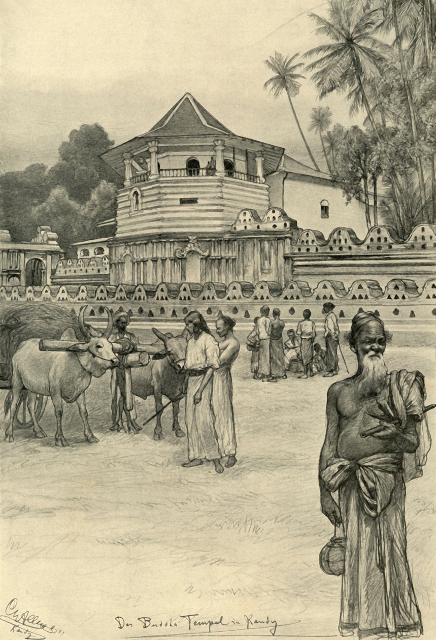 The Temple of the Tooth, Kandy, Ceylon, 1898. tekijältä Christian Wilhelm Allers
