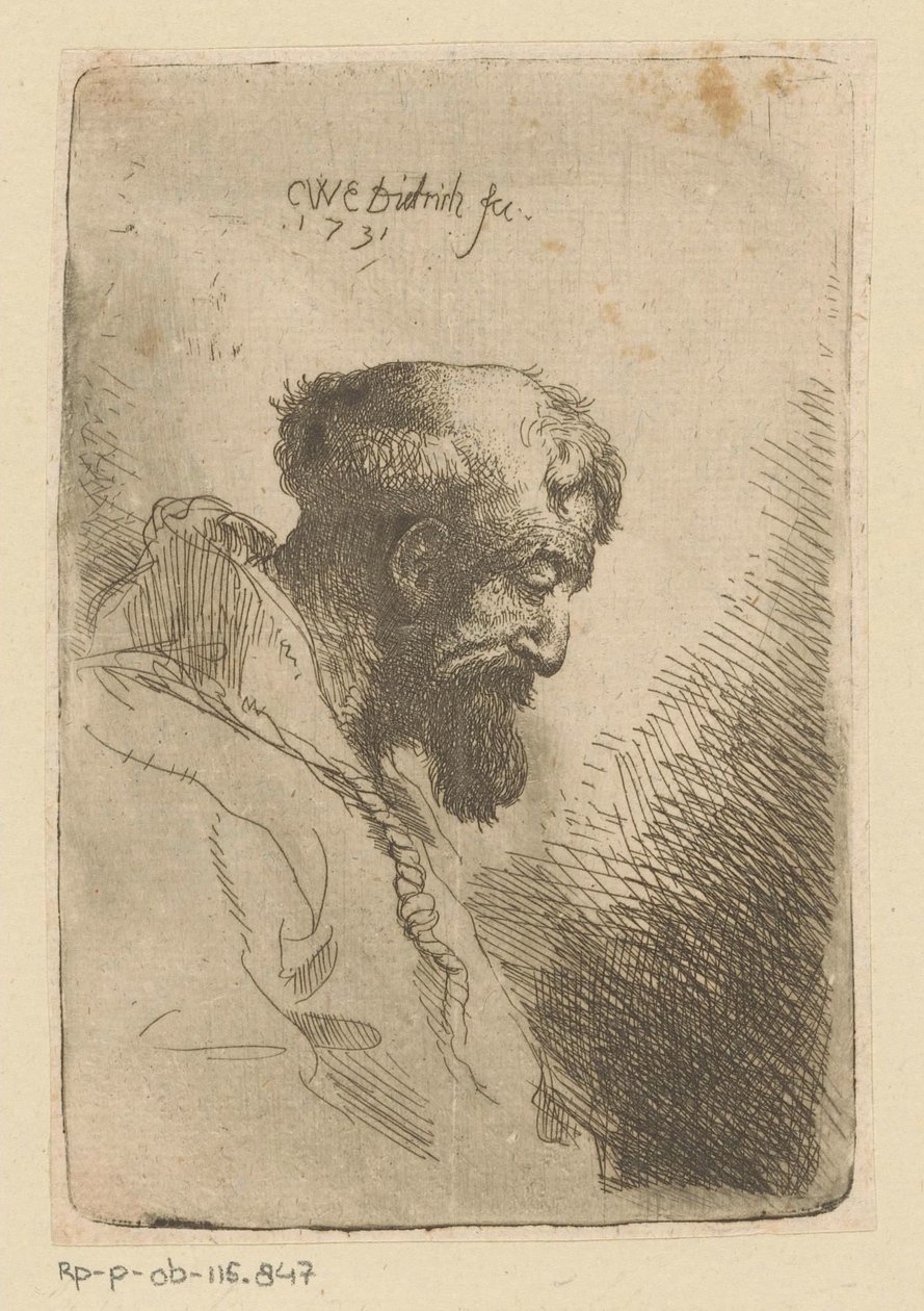 Franciscan katsoo alas tekijältä Christian Wilhelm Ernst Dietrich
