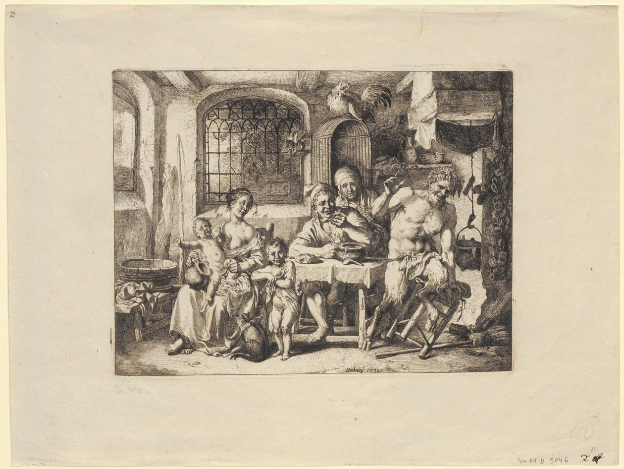 Satyr maanviljelijän luona tekijältä Christian Wilhelm Ernst Dietrich