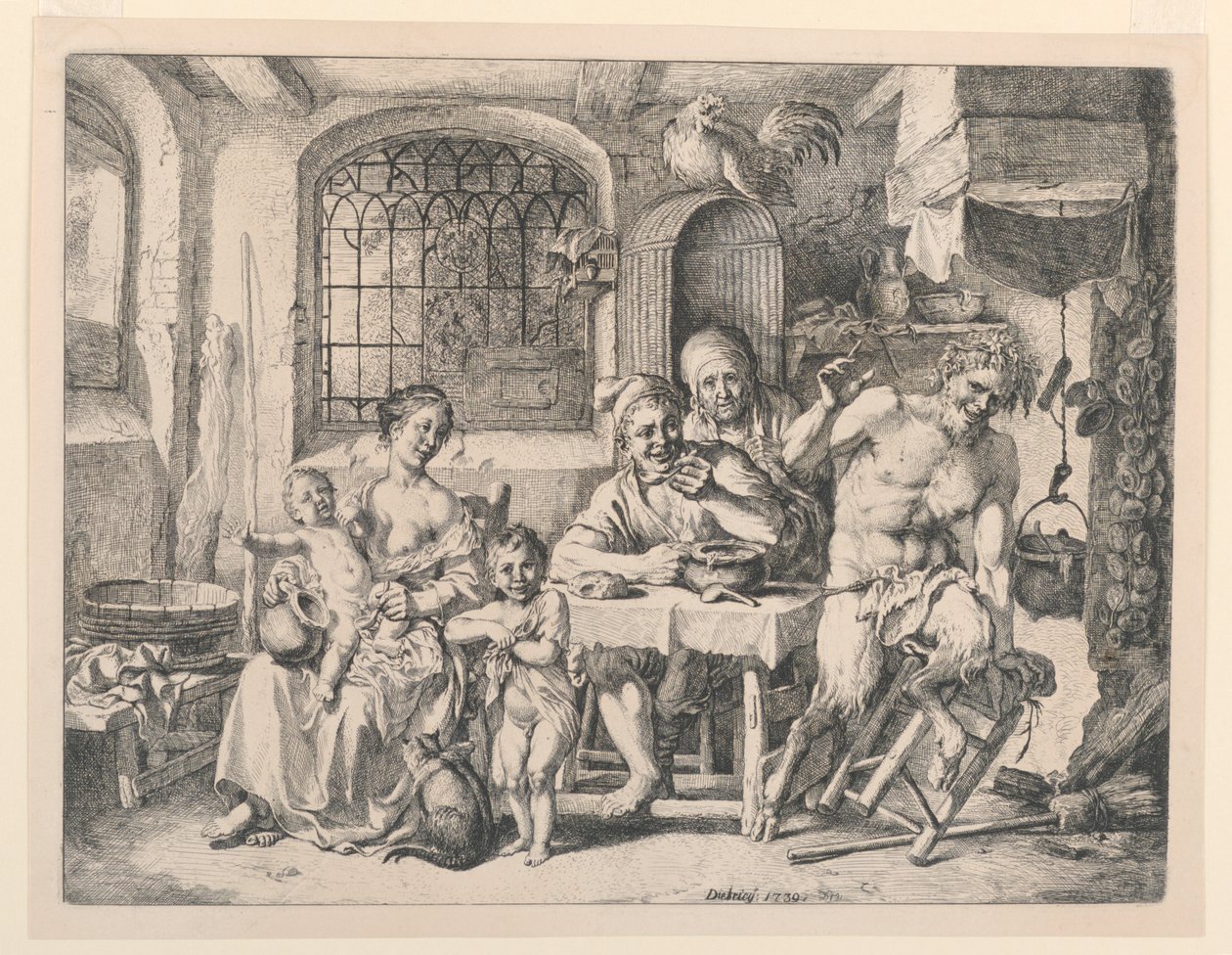 Satyr talonpojan talossa tekijältä Christian Wilhelm Ernst Dietrich