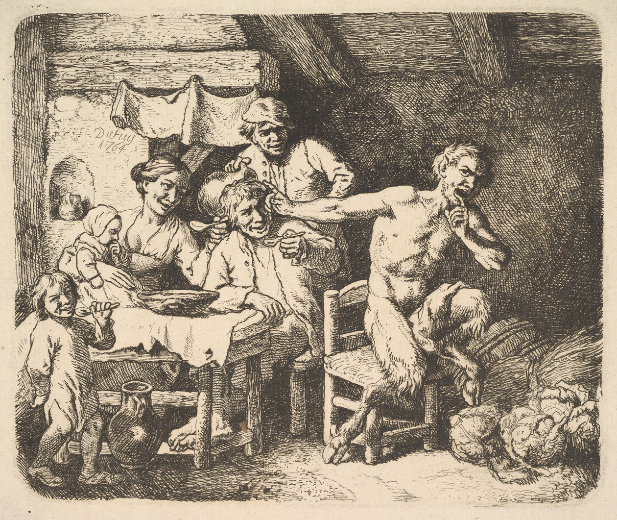 Satyr ja talonpoika, 1764. tekijältä Christian Wilhelm Ernst Dietrich