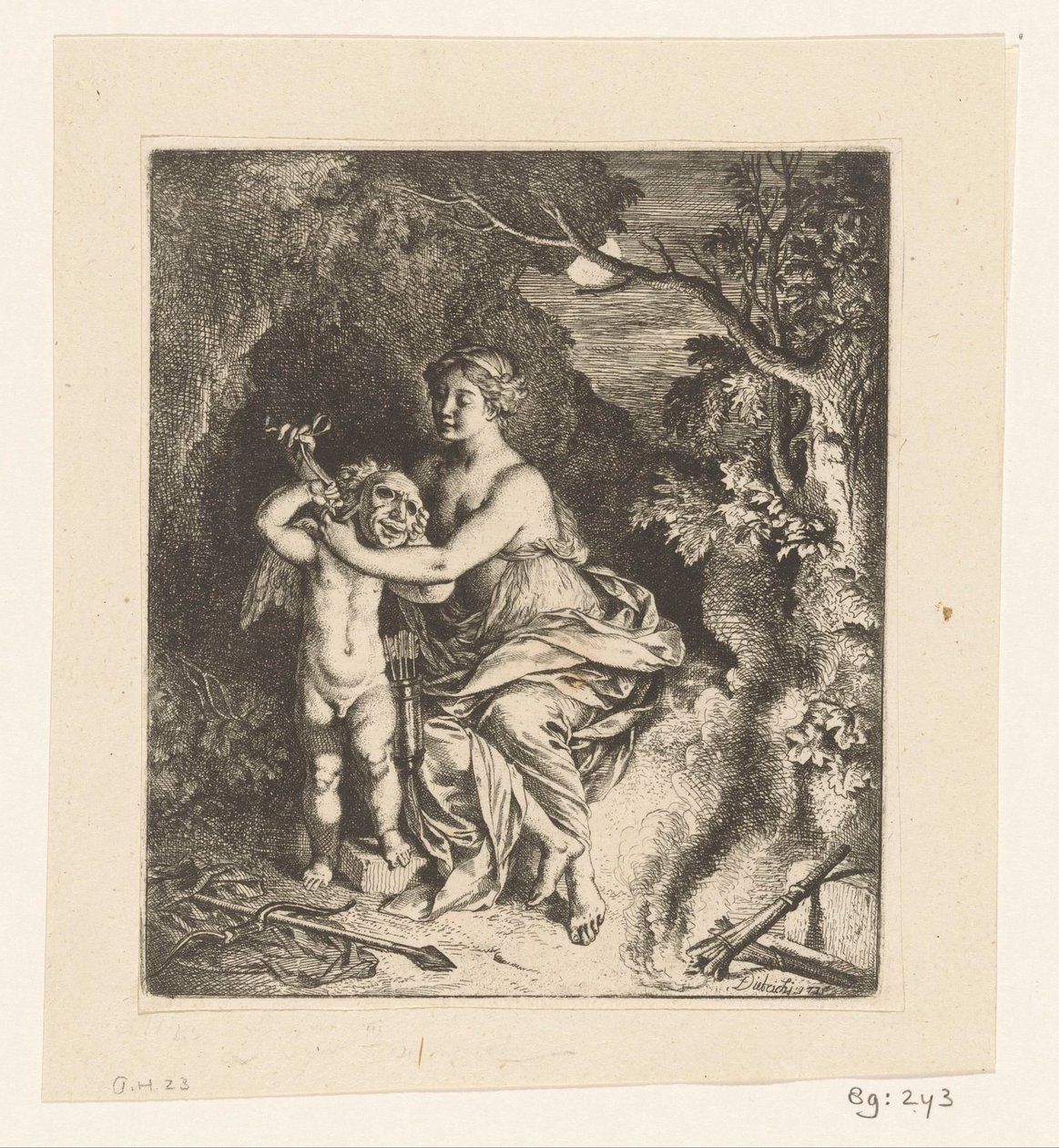 Venus laittaa naamion Amorille tekijältä Christian Wilhelm Ernst Dietrich