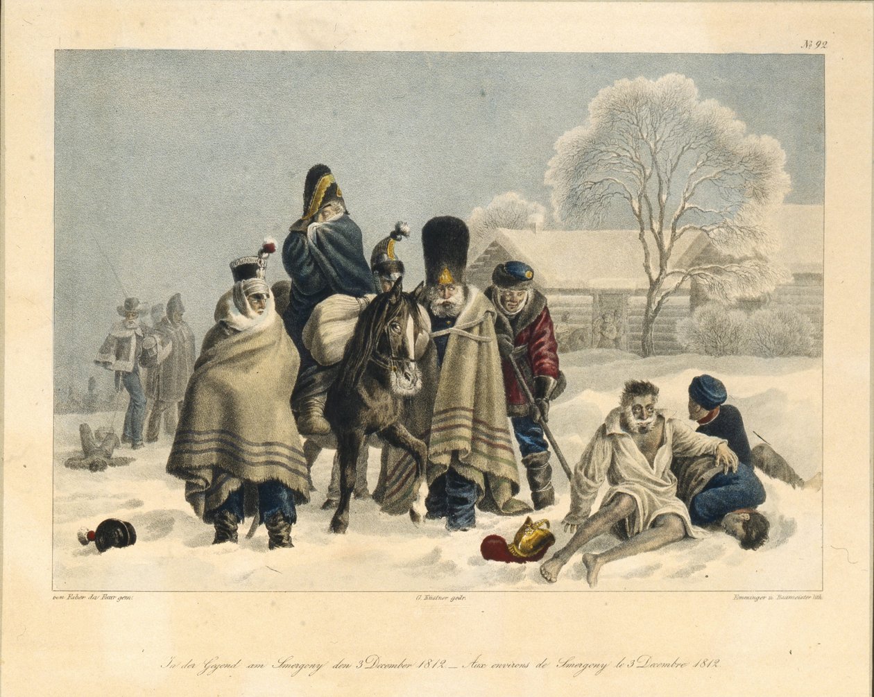 Lähellä Smarhonia 3. joulukuuta 1812, 1820-luvulla tekijältä Christian Wilhelm Faber du Faur von