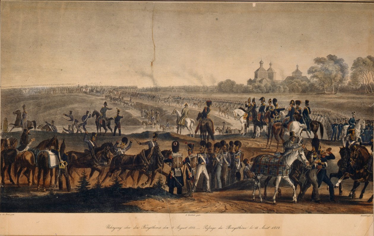 Dneprin ylitys 14. elokuuta 1812, 1820-luvulla tekijältä Christian Wilhelm Faber du Faur von