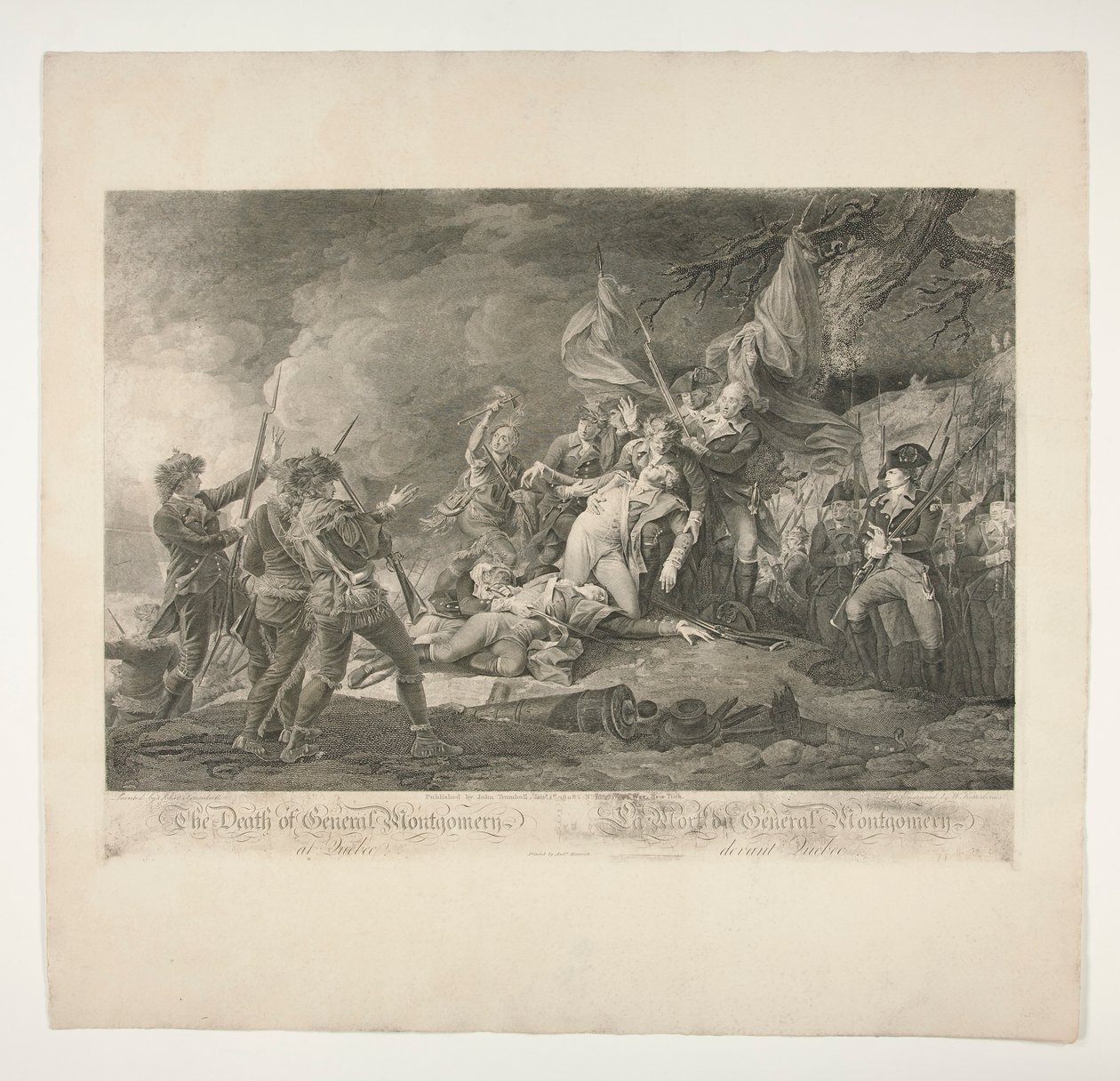 Kenraali Montgomeryn kuolema Quebecissä (La Mort du General Montgomeryn devant Quebec) tekijältä Christian Wilhelm Ketterlinus