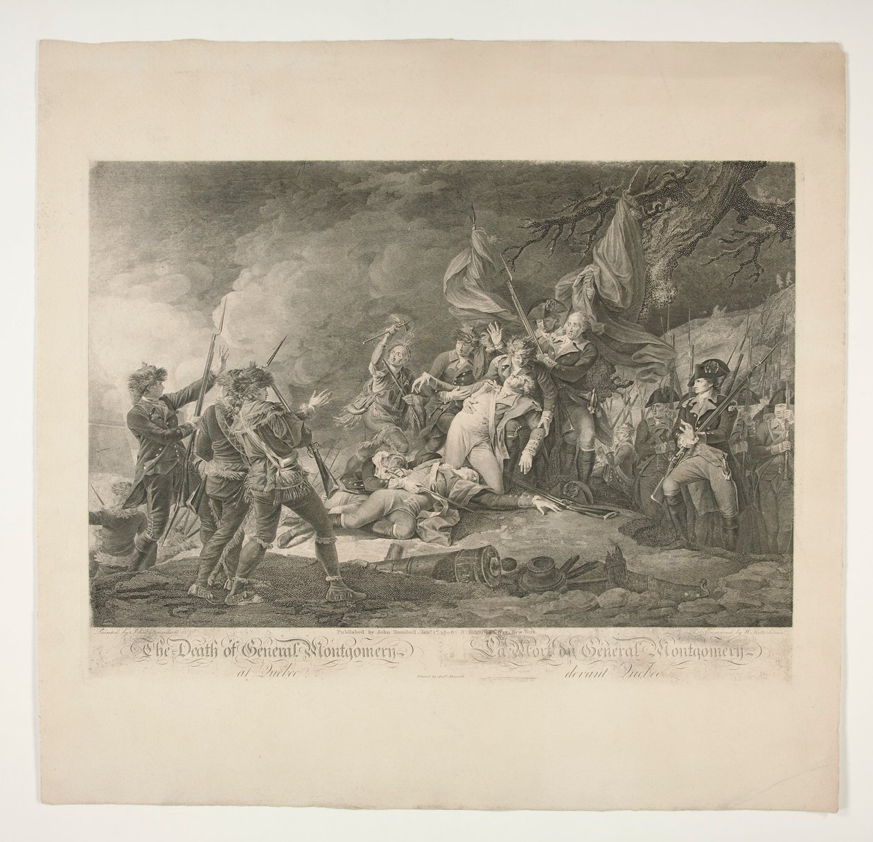 Kenraali Montgomeryn kuolema Quebecissä (La Mort du General Montgomeryn devant Quebec) tekijältä Christian Wilhelm Ketterlinus