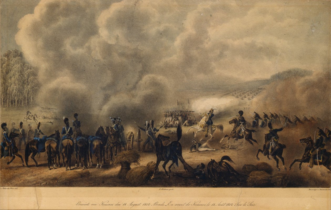 Krasnoin taistelu 14. elokuuta 1812, 1820-luvulla tekijältä Christian Wilhelm von Faber du Faur