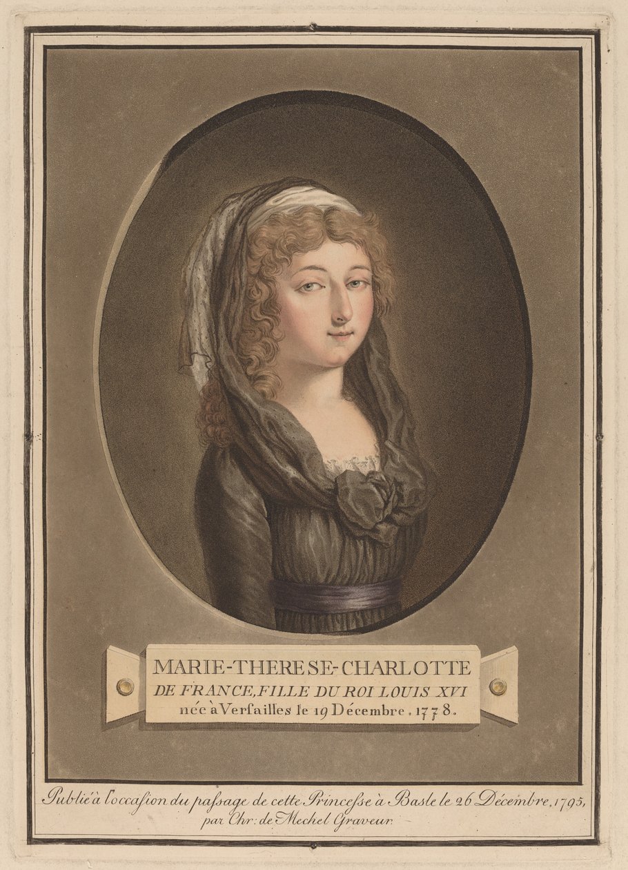 Marie-Thérèse-Charlotte, Angoulêmen herttuatar tekijältä Christian von Mechel after Antoine François Sergent