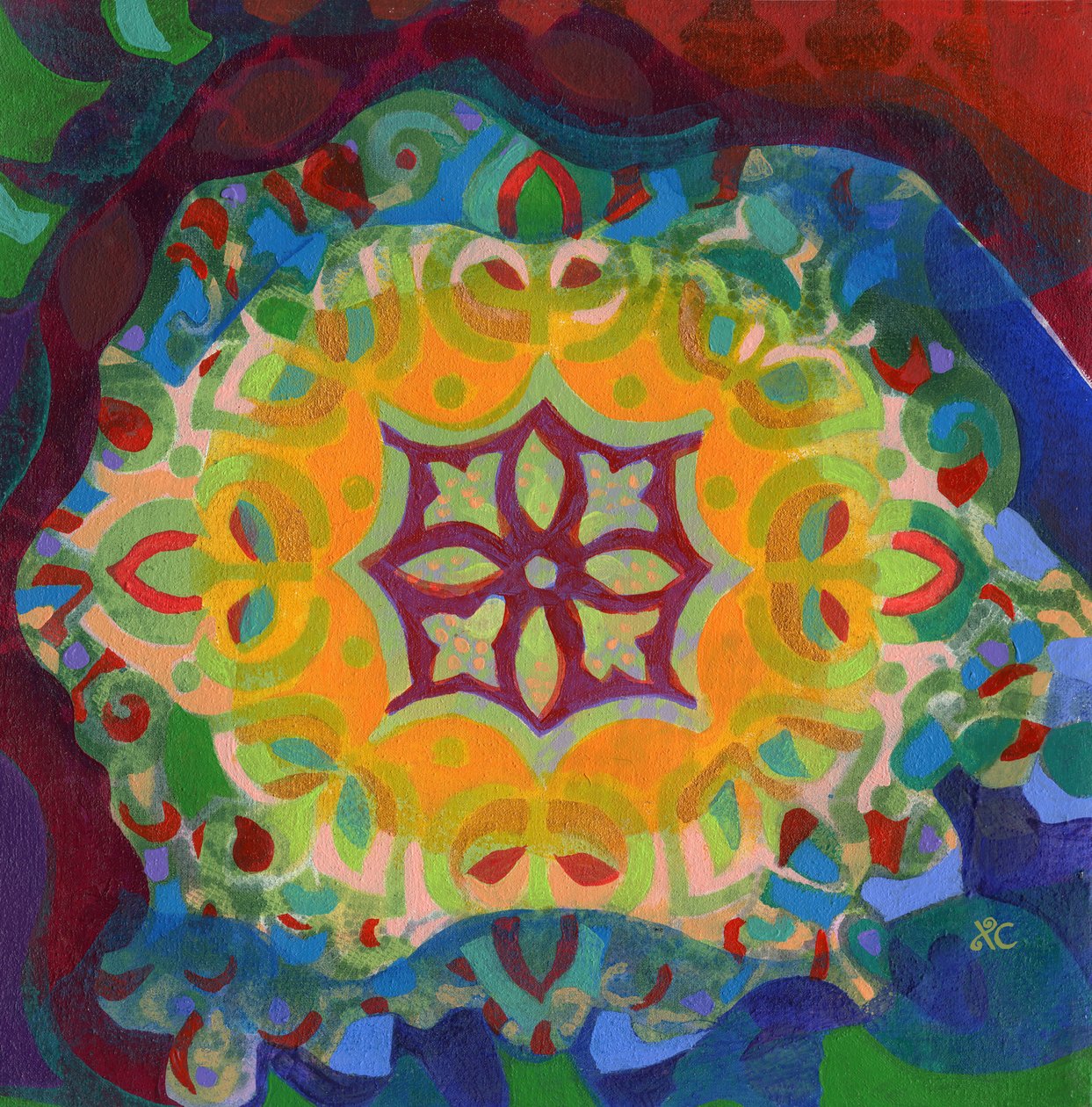 Meditaatio 38, c 2017 (akryyli paneelille) tekijältä Christina Saj