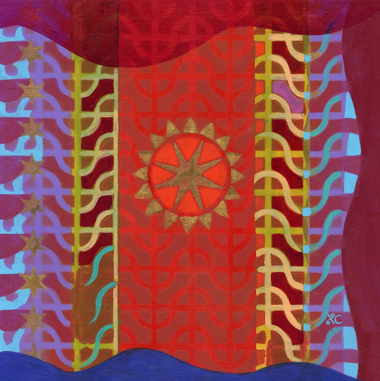 Meditaatio 7 Lotus n. 2017 (akryyli kankaalle). tekijältä Christina Saj