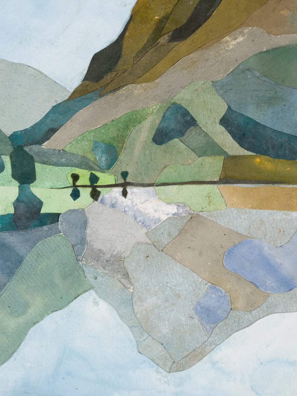 Buttermere Reflection, 2015 (vesivärillä maalattu paperikollaasi) tekijältä Christine McKechnie