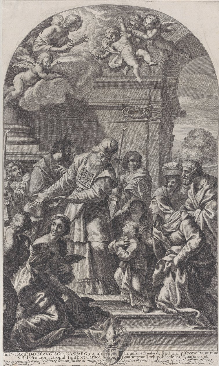 Neitsyen esittely temppelissä, 1670-80. tekijältä Christof Lederwasch
