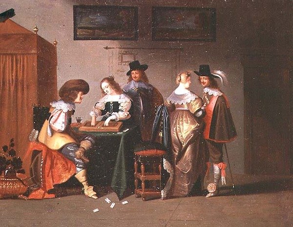 Backgammon-pelaajat, 1600-luku tekijältä Christoffel Jacobsz van der Lamen