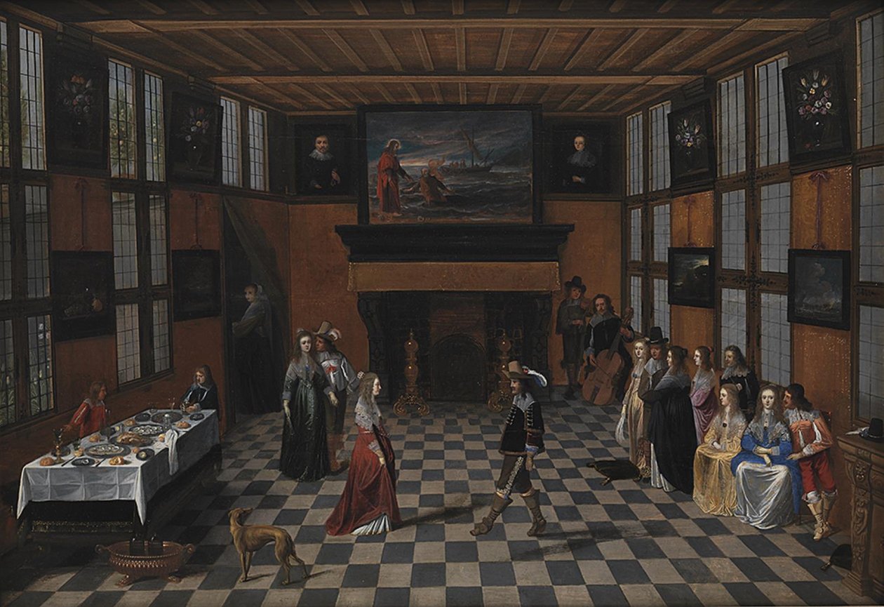 Tanssibileet sisätiloissa tekijältä Christoffel Jacobsz. van der Laemen