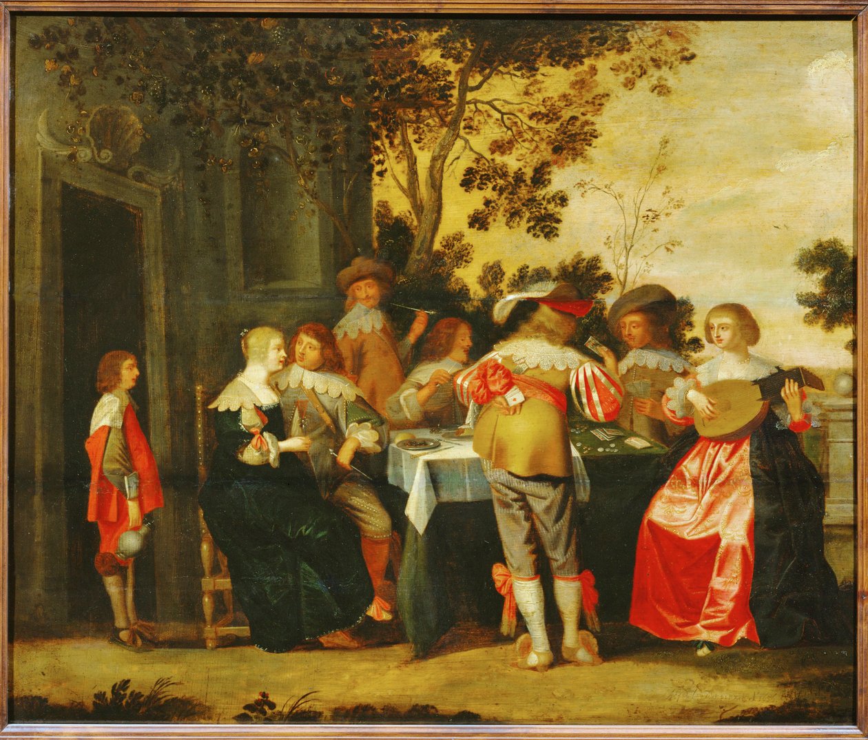 Le Jeu. Illallinen muusikoiden kanssa ... (maalaus kankaalle) tekijältä Christoffel Jacobsz van der Lamen