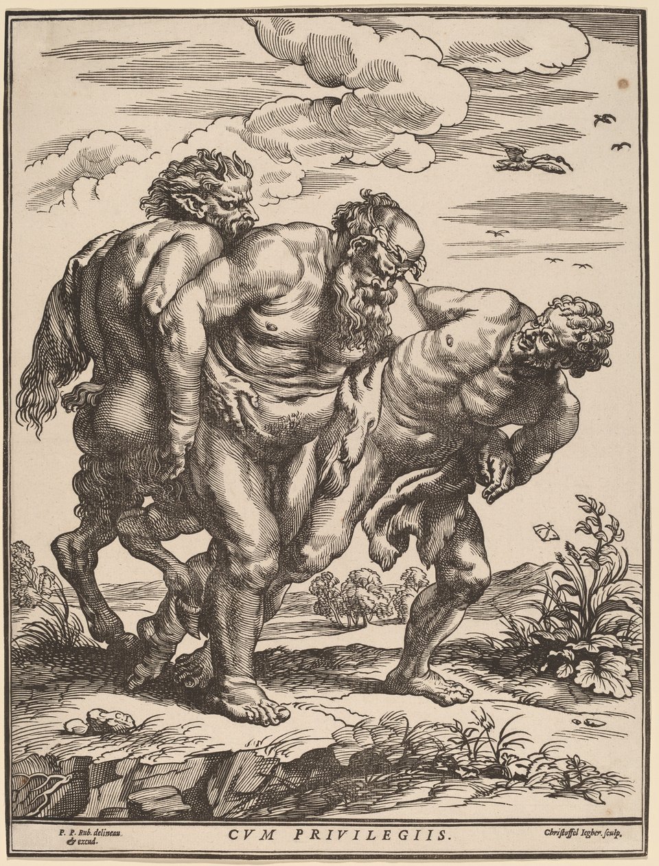 Silenus, satyyrin ja faunin säestäjä tekijältä Christoffel Jegher after Sir Peter Paul Rubens