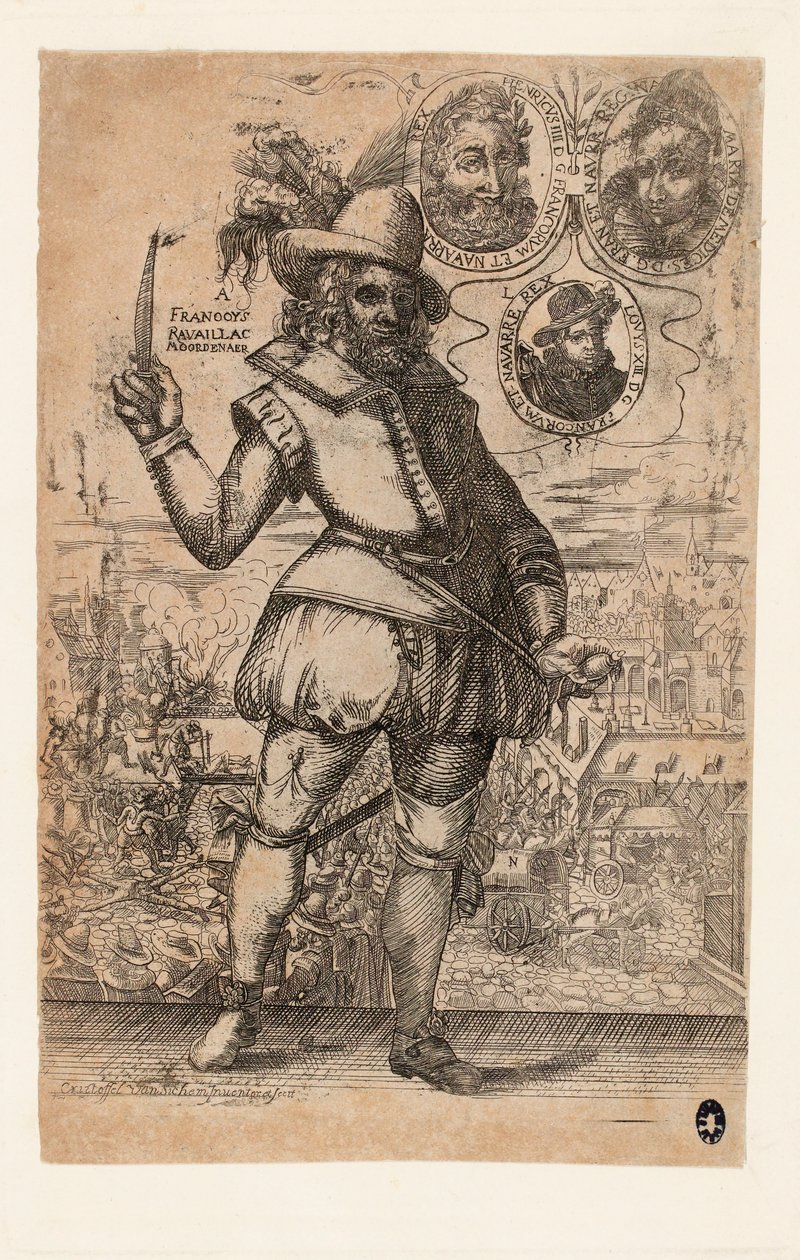 François Ravaillac 1578-1610, Ranskan kuninkaan Henrik IV:n murhaaja. tekijältä Christoffel van Sichem