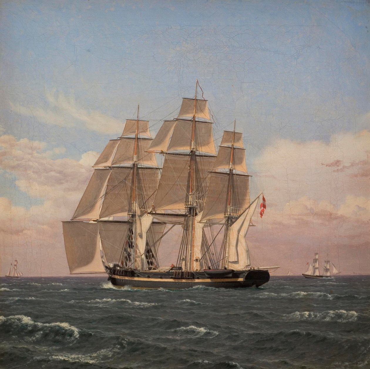 Korvetti Najaden purjeen alla tekijältä Christoffer Wilhelm Eckersberg