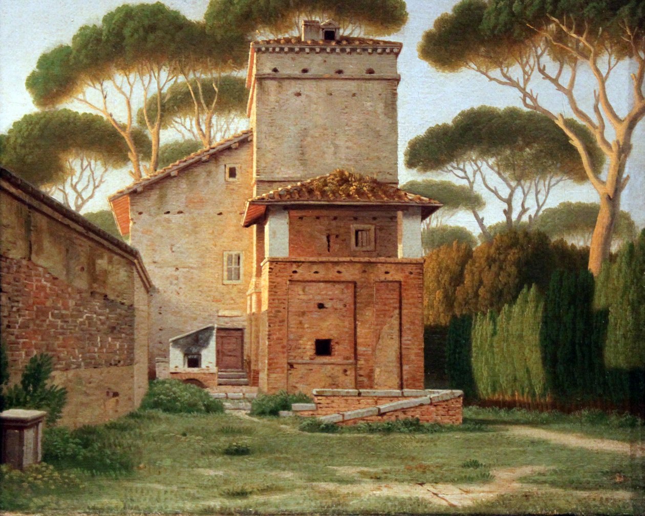 Porttitalo Villa Borghesen puistossa tekijältä Christoffer Wilhelm Eckersberg