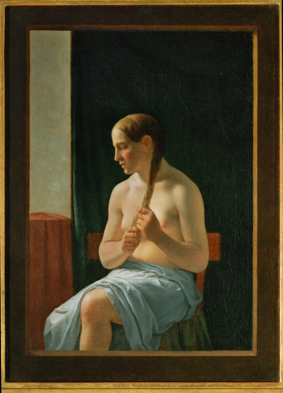 Istuva alaston (maalaus kankaalle) tekijältä Christoffer Wilhelm Eckersberg