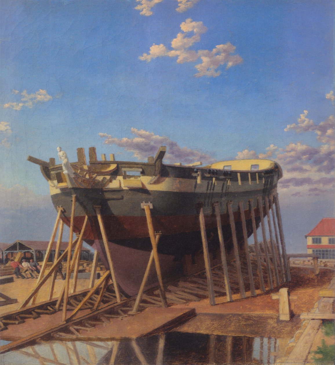 Corvette on telakalla. tekijältä Christoffer Wilhelm Eckersberg