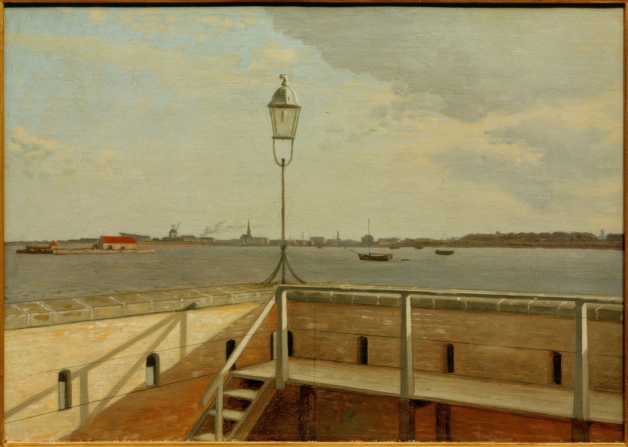 Näkymä Trekronerin linnoituksesta Kööpenhaminaan kaukaa tekijältä Christoffer Wilhelm Eckersberg