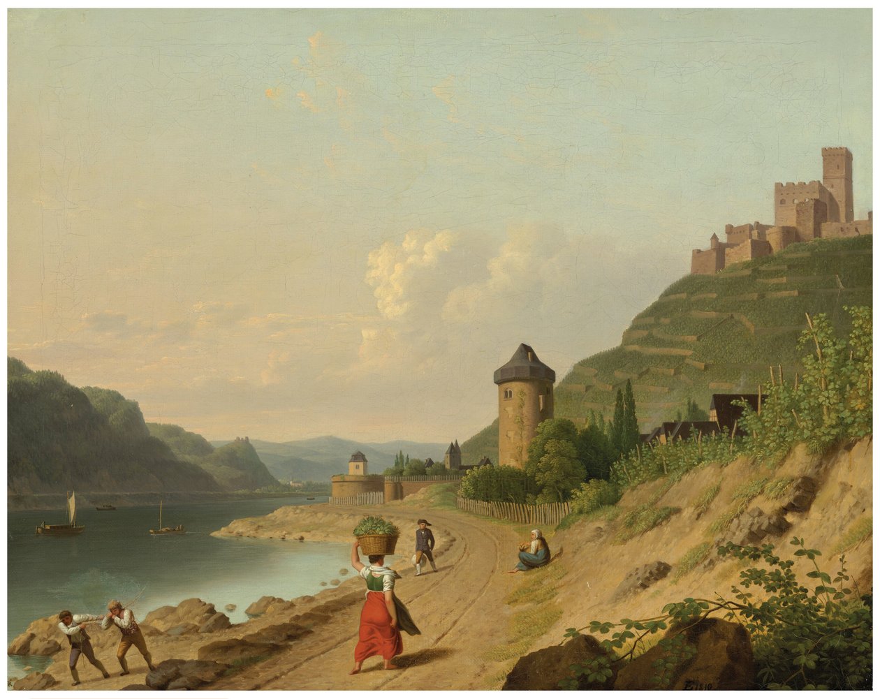 Hahmot radalla Reinin varrella tekijältä Christoffer Wilhelm Eckersberg