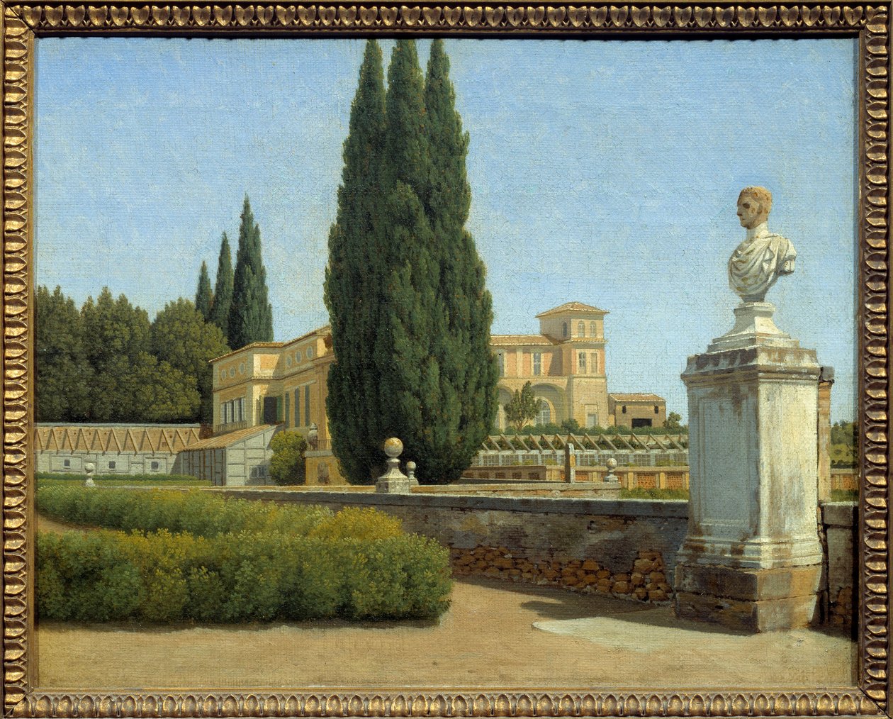 Villa Albanin puutarhassa. Christoffer Wilhelm Eckersbergin (1783-1853) maalaus Ec. Dan. tekijältä Christoffer Wilhelm Eckersberg