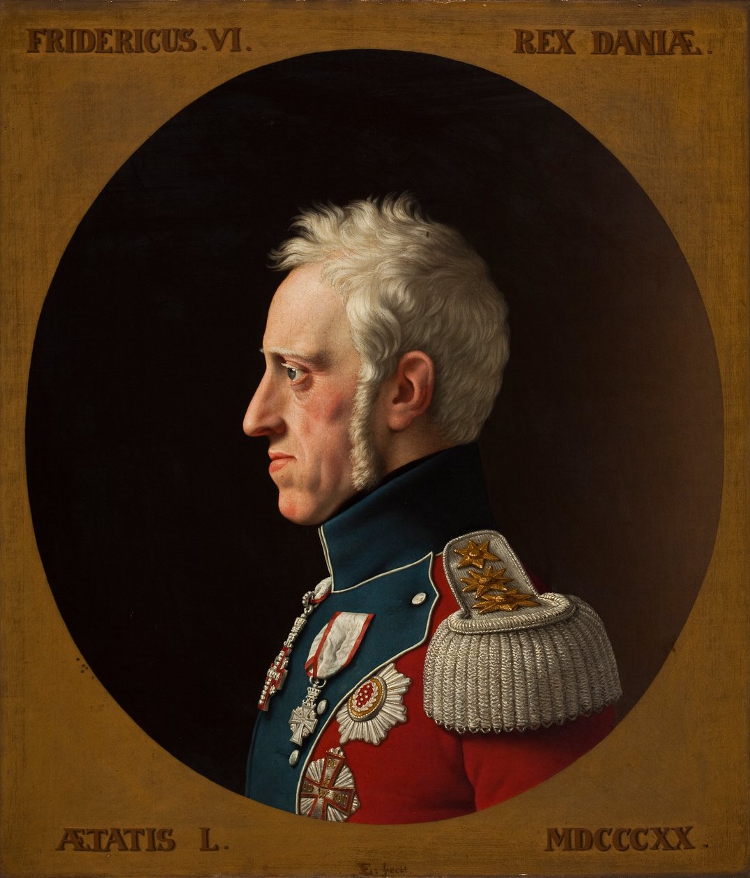 Frederick VI:n muotokuva Tanskasta 1768-1839, 1839. tekijältä Christoffer Wilhelm Eckersberg