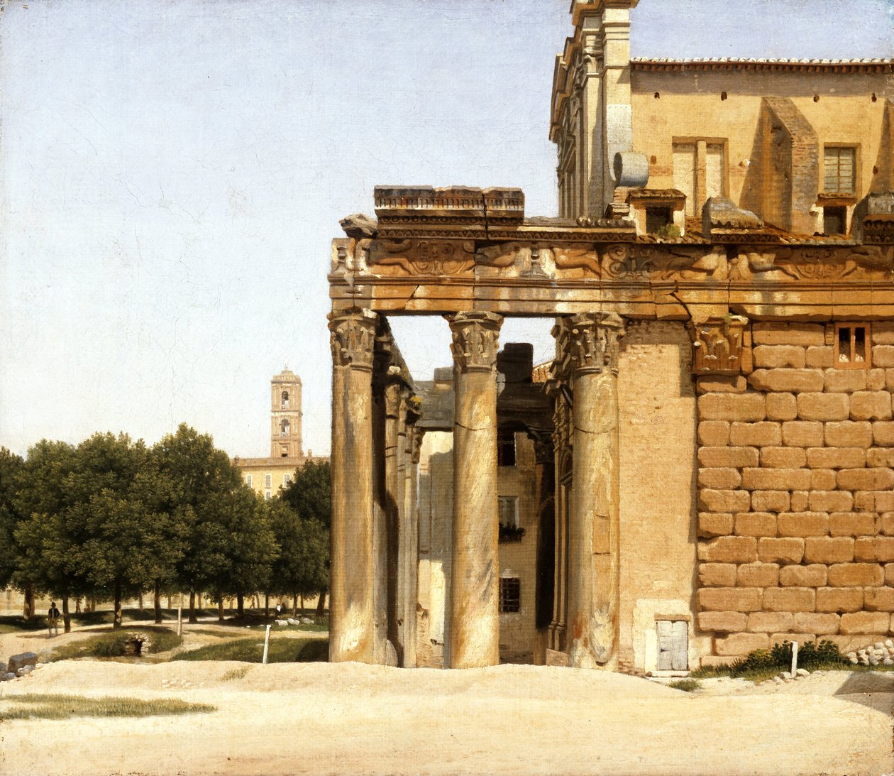 Näkymä Via Sacra -kadulle, Rooma, 1814 tekijältä Christoffer Wilhelm Eckersberg