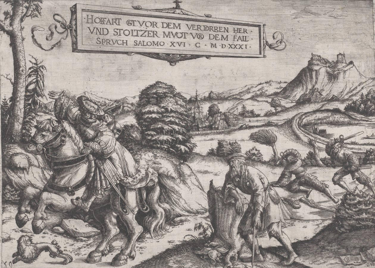 Ylpeys käy lankeemuksen edellä, 1531. tekijältä Christoph Bockstorffer