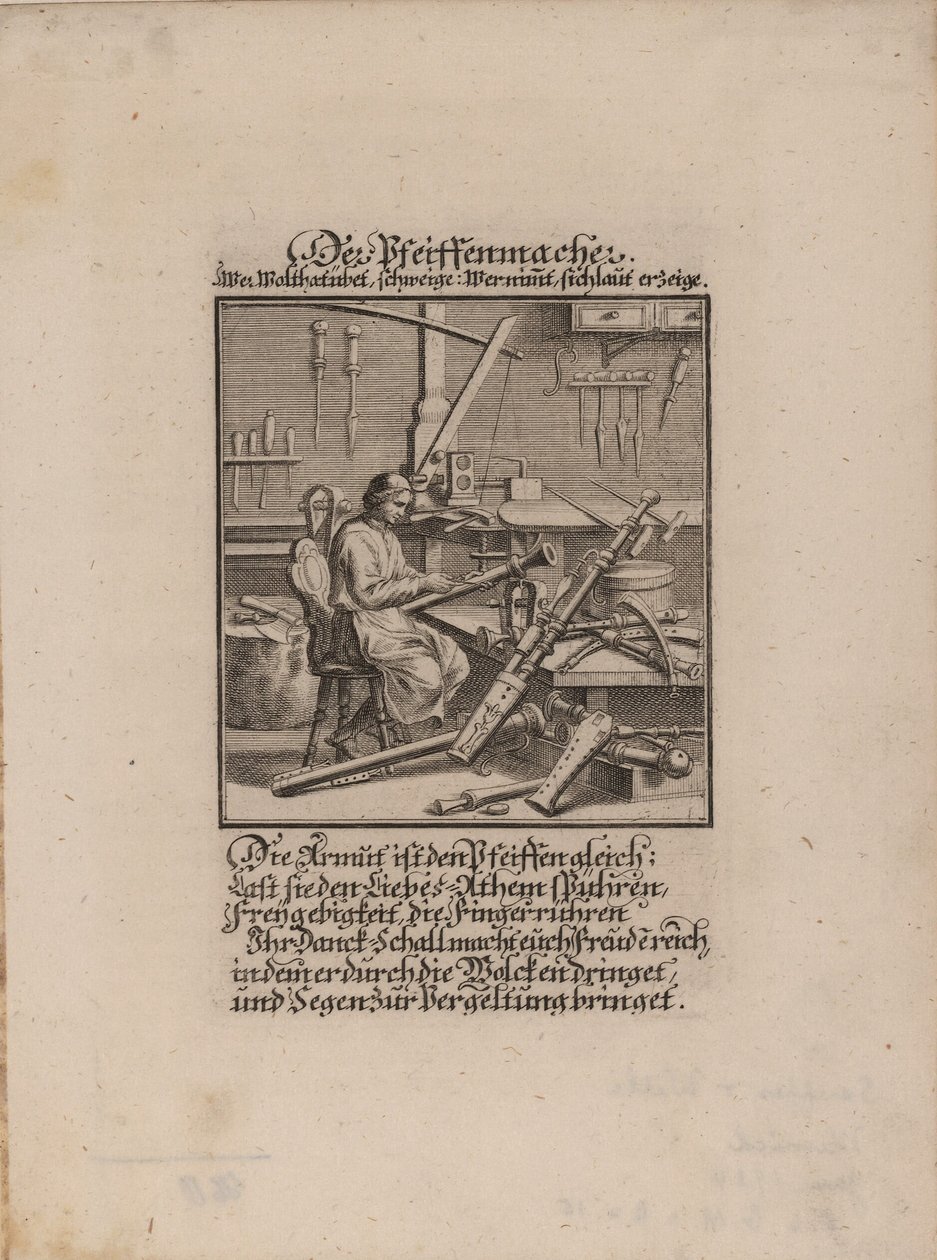 Puhallinsoittimen valmistaja tekijältä Christoph Weigel the Elder